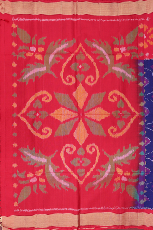 Soft Silk Saree In Royal Blue With Printed Design