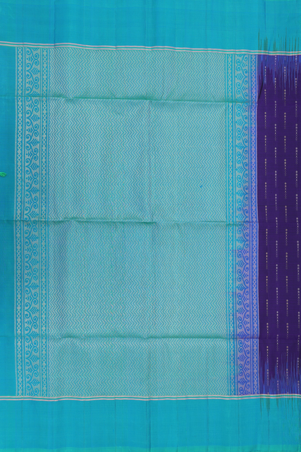 Soft Silk Saree In Royal Blue With Stripes Design