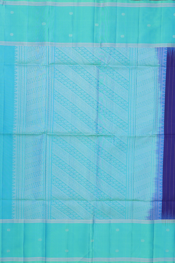 Soft Silk Saree In Royal Blue With Stripes Design