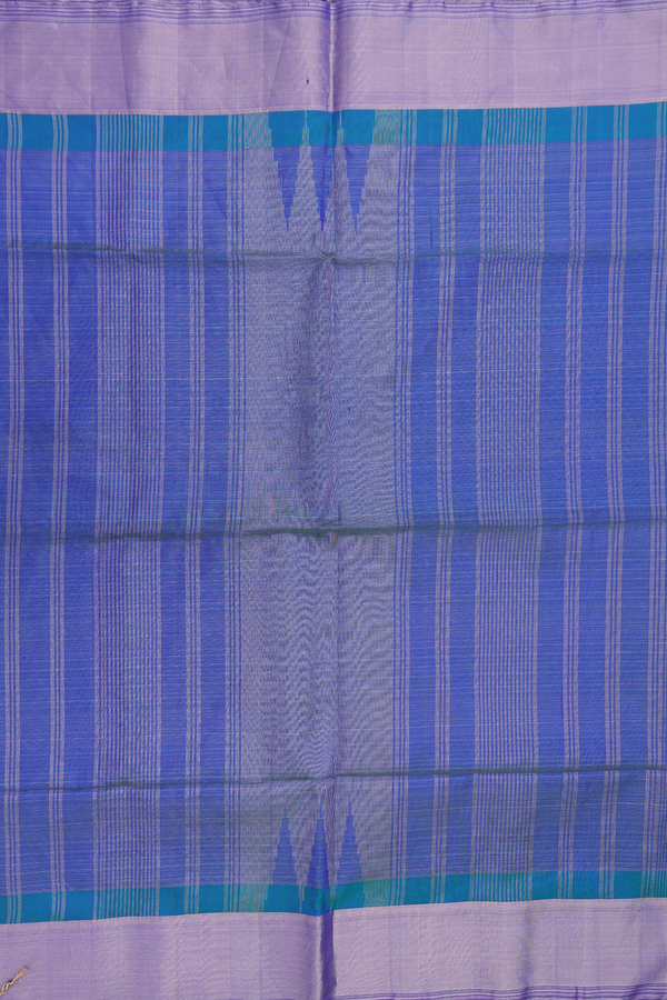 Soft Silk Saree In Royal Blue With Stripes Design