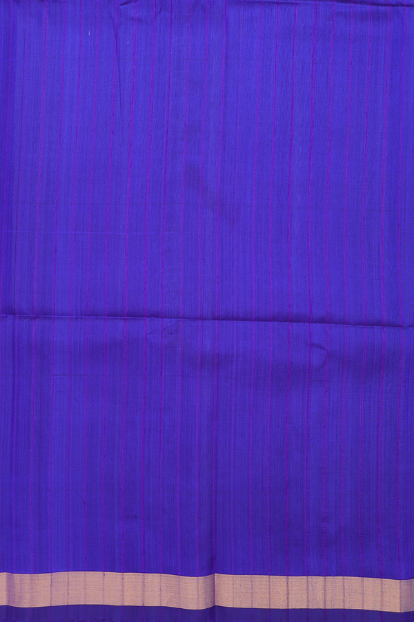Soft Silk Saree In Royal Blue With Stripes Design