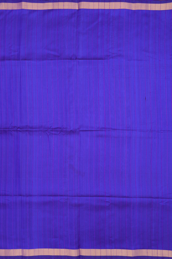 Soft Silk Saree In Royal Blue With Stripes Design