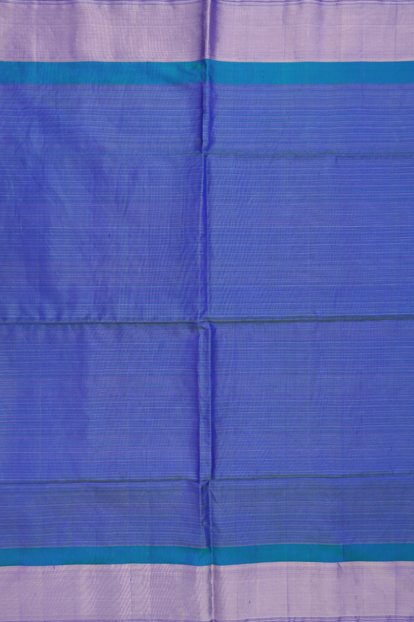 Soft Silk Saree In Royal Blue With Stripes Design