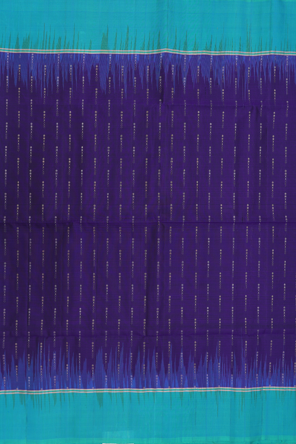 Soft Silk Saree In Royal Blue With Stripes Design