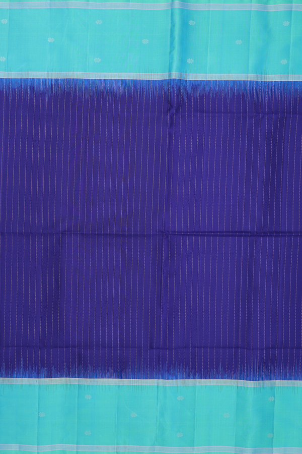 Soft Silk Saree In Royal Blue With Stripes Design