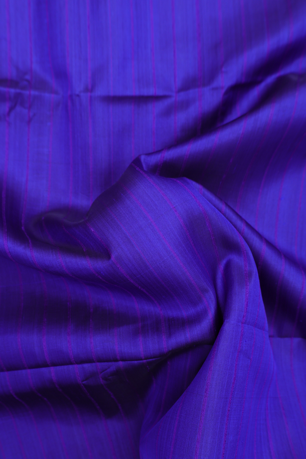 Soft Silk Saree In Royal Blue With Stripes Design