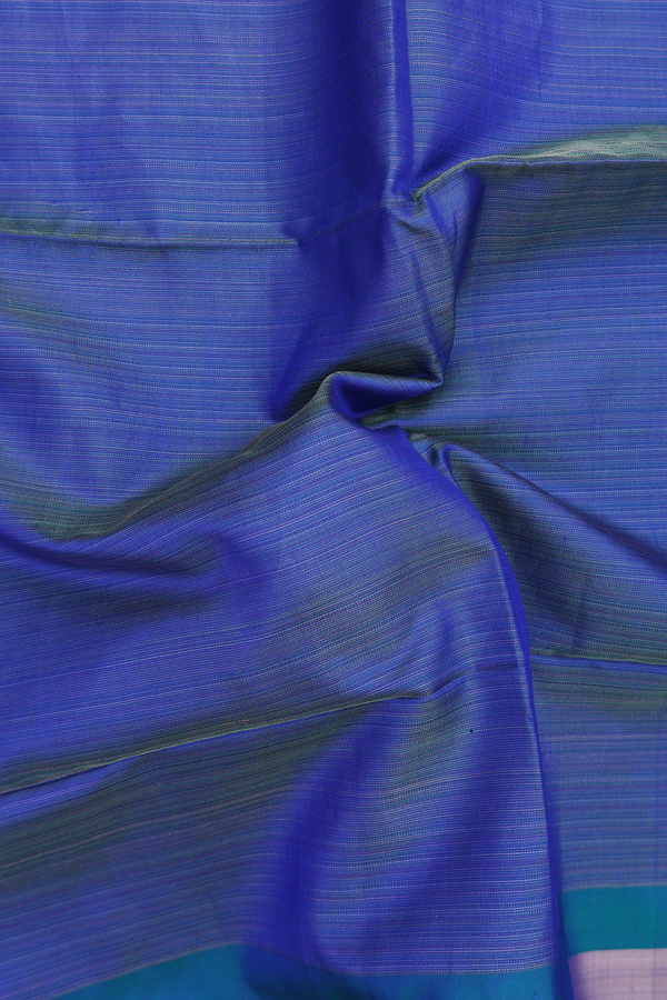 Soft Silk Saree In Royal Blue With Stripes Design