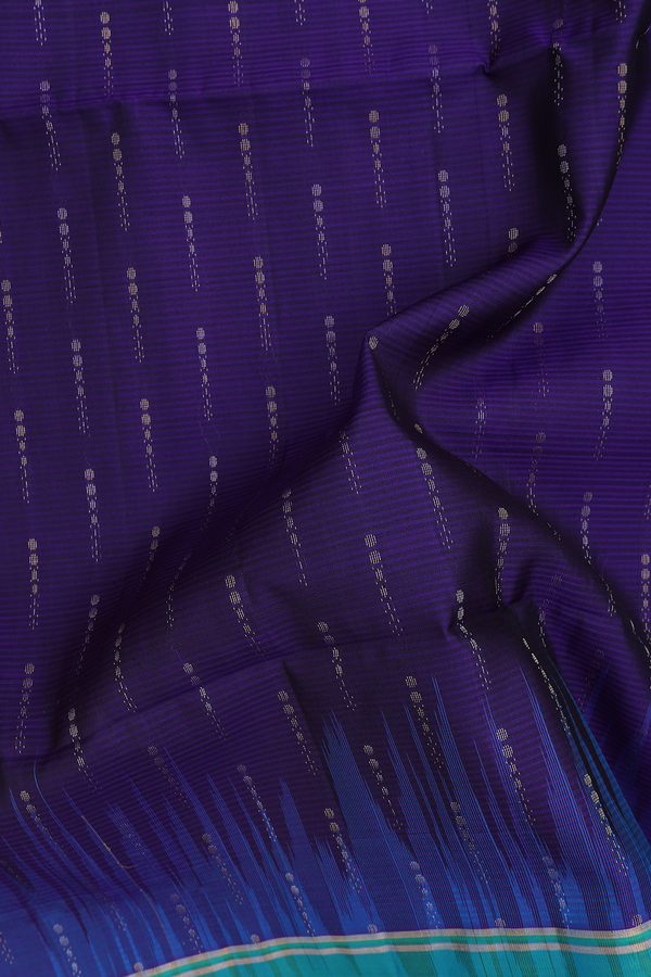 Soft Silk Saree In Royal Blue With Stripes Design