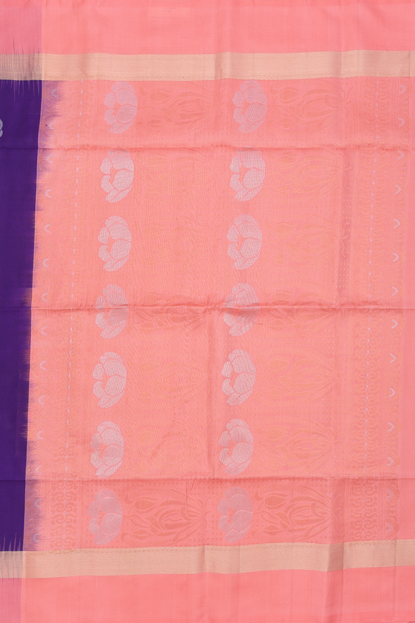 Soft Silk Saree In Royal Blue With Zari Buttas