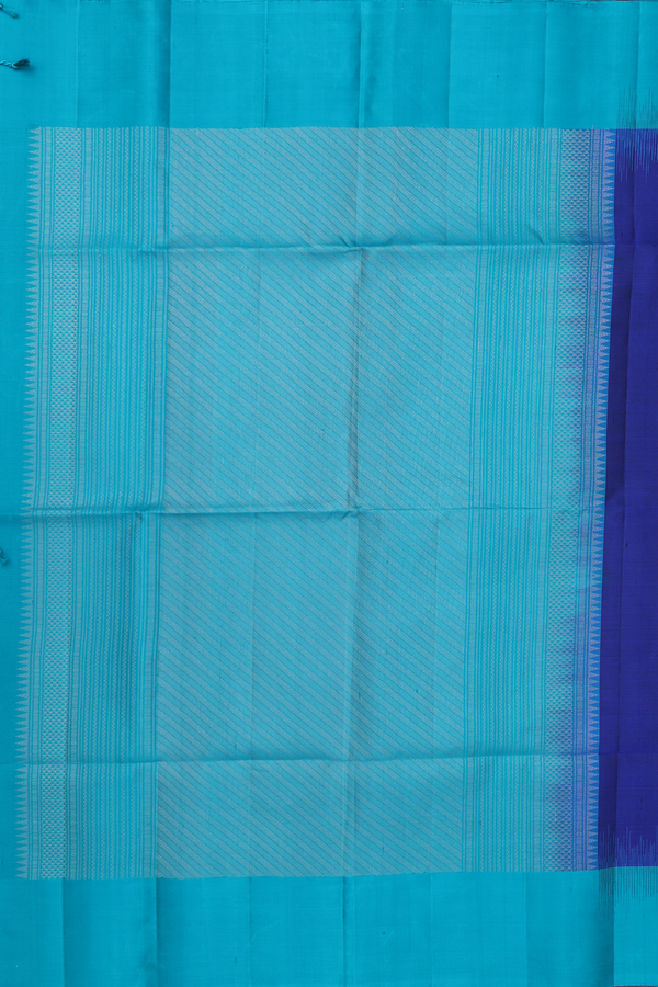 Soft Silk Saree In Royal Blue With Zari Buttas