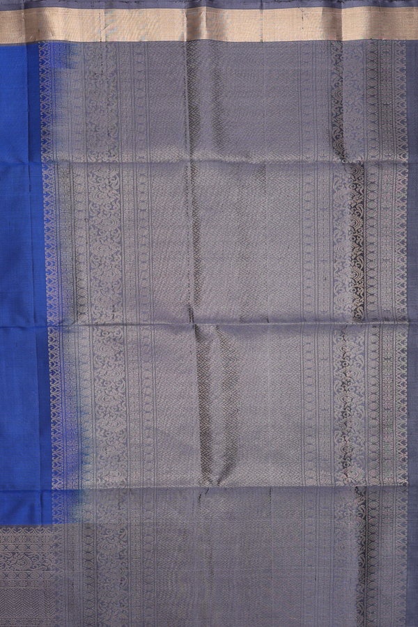 Soft Silk Saree In Royal Blue With Zari Buttas