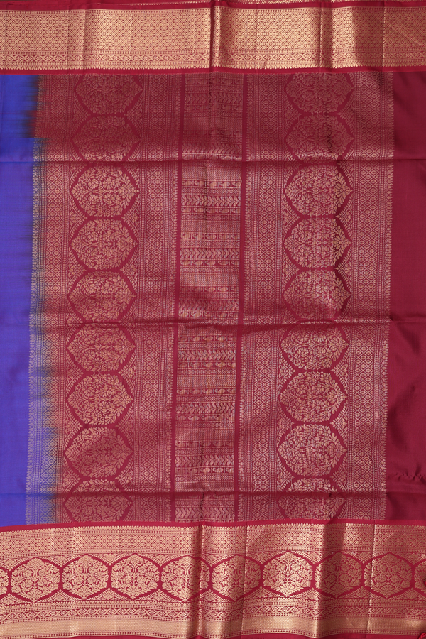 Soft Silk Saree In Royal Blue With Zari Motifs