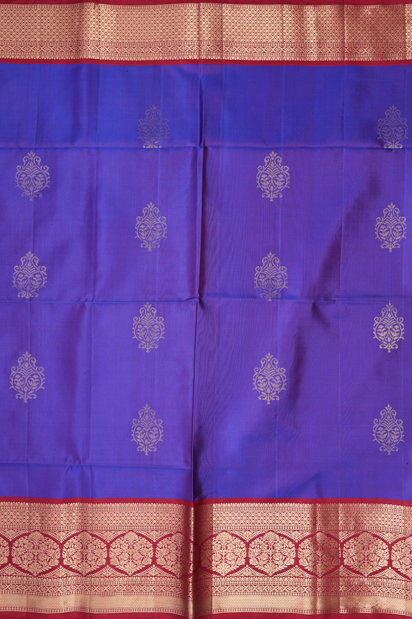 Soft Silk Saree In Royal Blue With Zari Motifs