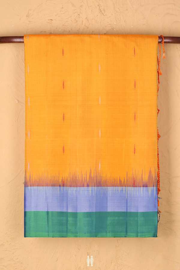 Soft Silk Saree In Royal Orange With Threadwork Buttas