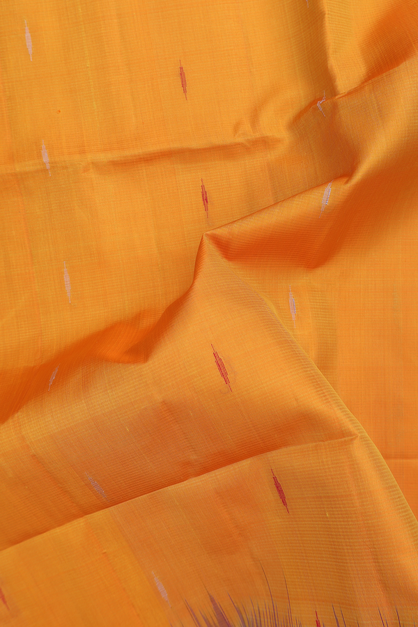 Soft Silk Saree In Royal Orange With Threadwork Buttas
