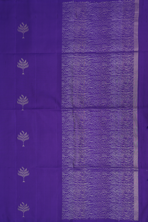 Soft Silk Saree In Royal Purple With Tree Motifs