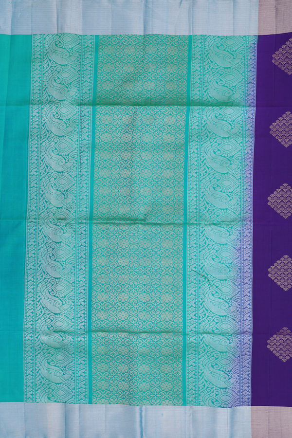 Soft Silk Saree In Royal Purple With Zari Motifs
