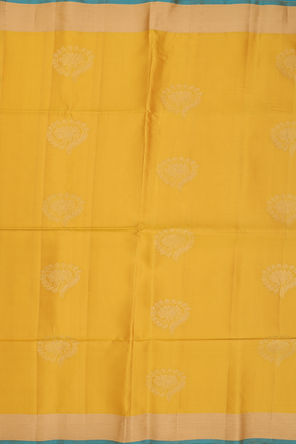 Soft Silk Saree In Royal Yellow With Zari Motifs