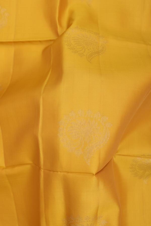 Soft Silk Saree In Royal Yellow With Zari Motifs