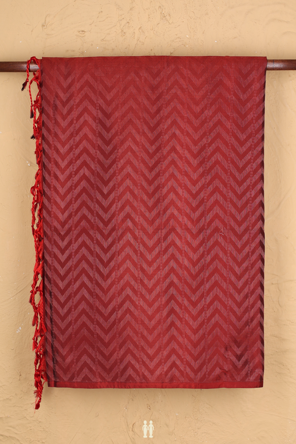 Soft Silk Saree In Rust Red With Allover Design