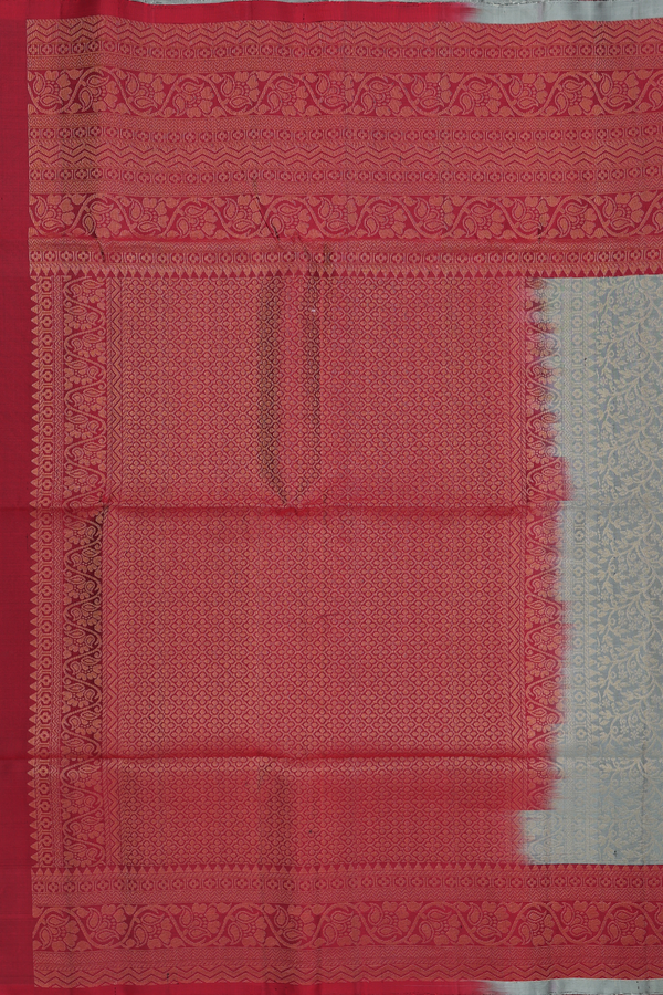 Soft Silk Saree In Sage Green With Brocade Design