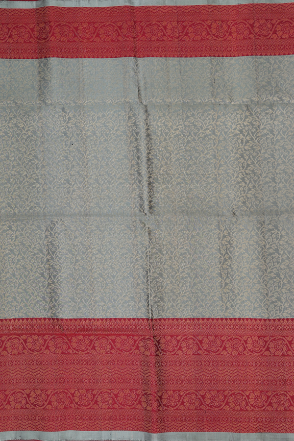 Soft Silk Saree In Sage Green With Brocade Design