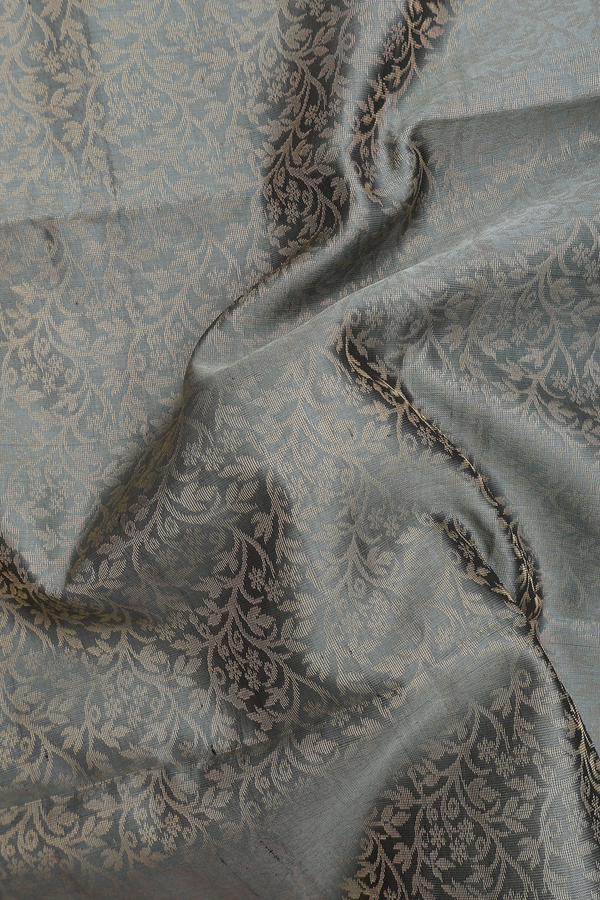 Soft Silk Saree In Sage Green With Brocade Design