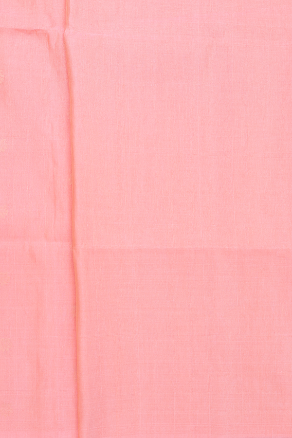 Soft Silk Saree In Salmon Pink With Zari Buttas