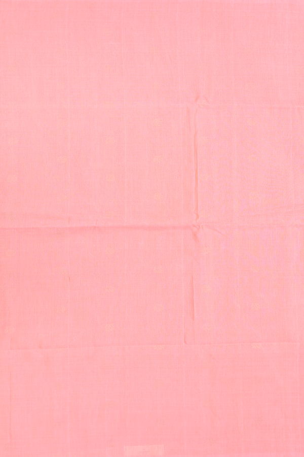 Soft Silk Saree In Salmon Pink With Zari Buttas