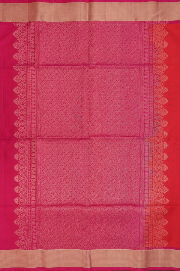 Soft Silk Saree In Scarlet Red With Tree Motifs