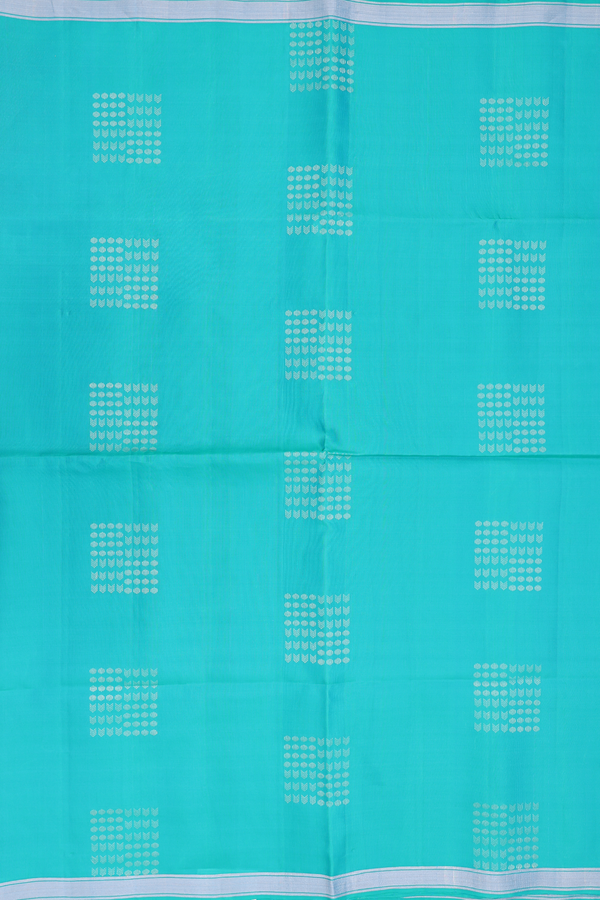 Soft Silk Saree In Sea Green With Zari Design