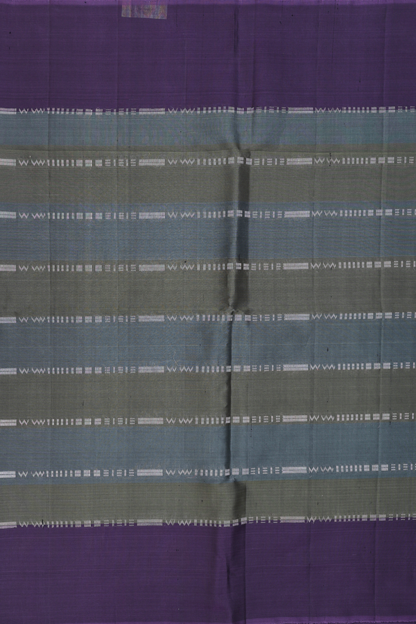 Soft Silk Saree In Shades Of Green With Stripes Design