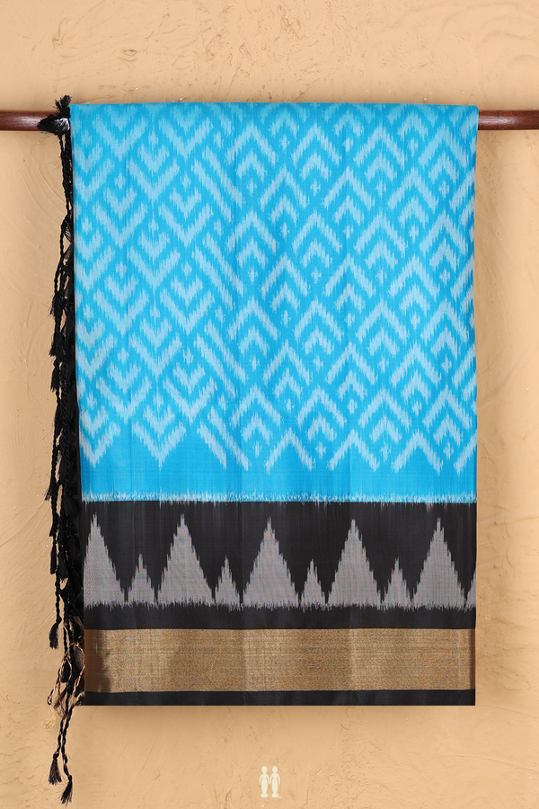 Soft Silk Saree In Sky Blue With Allover Design