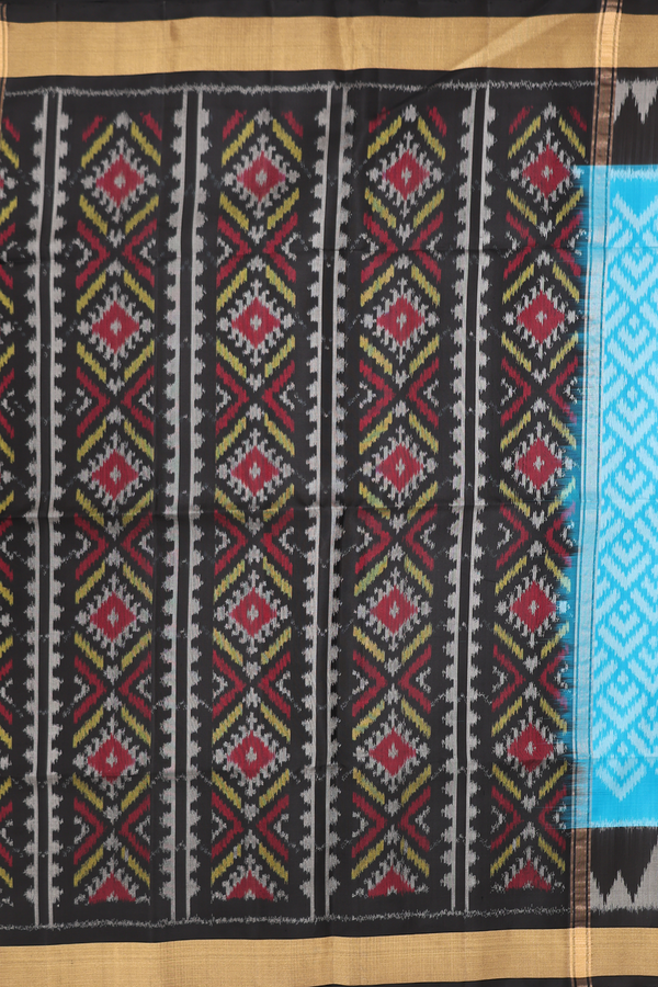 Soft Silk Saree In Sky Blue With Allover Design