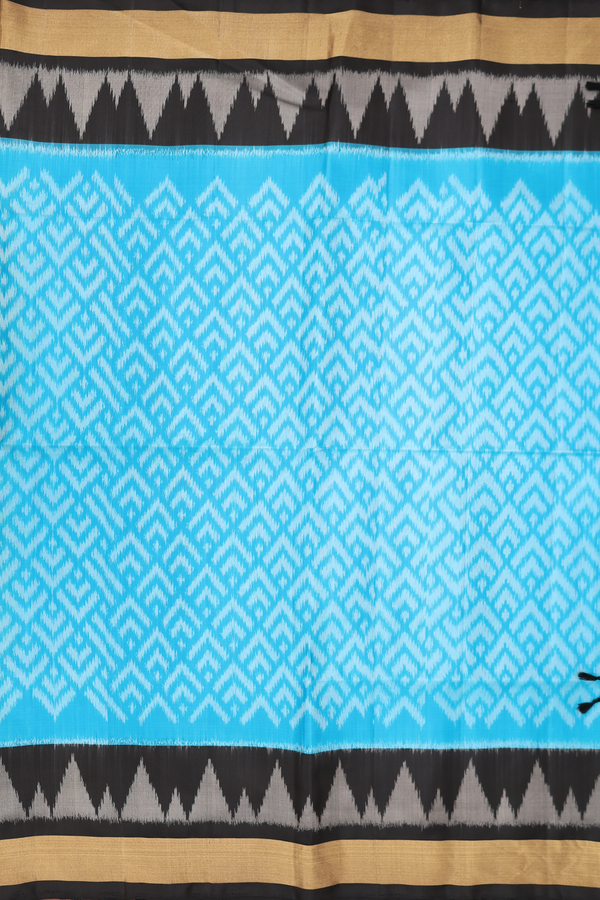 Soft Silk Saree In Sky Blue With Allover Design