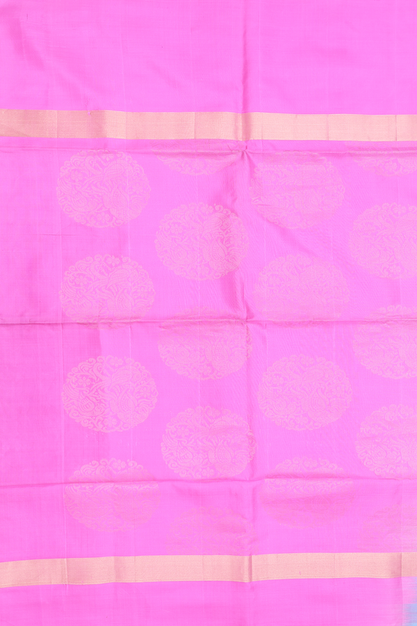 Soft Silk Saree In Sky Blue With Checks Design