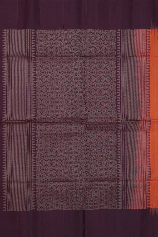 Soft Silk Saree In Spiced Orange With Zari Buttas