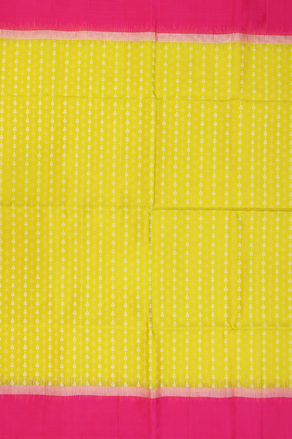 Soft Silk Saree In Sunflower Yellow With Stripes Design