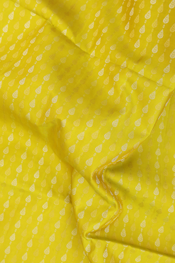 Soft Silk Saree In Sunflower Yellow With Stripes Design