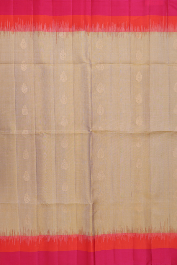 Soft Silk Saree In Tan Brown With Zari Buttas