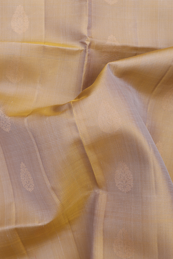 Soft Silk Saree In Tan Brown With Zari Buttas