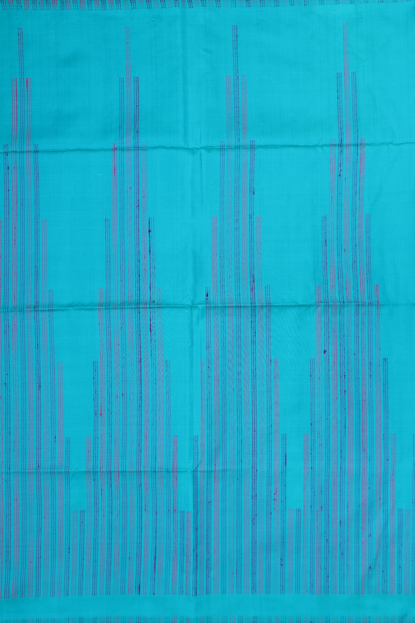 Soft Silk Saree In Teal Blue With Threadwork Design