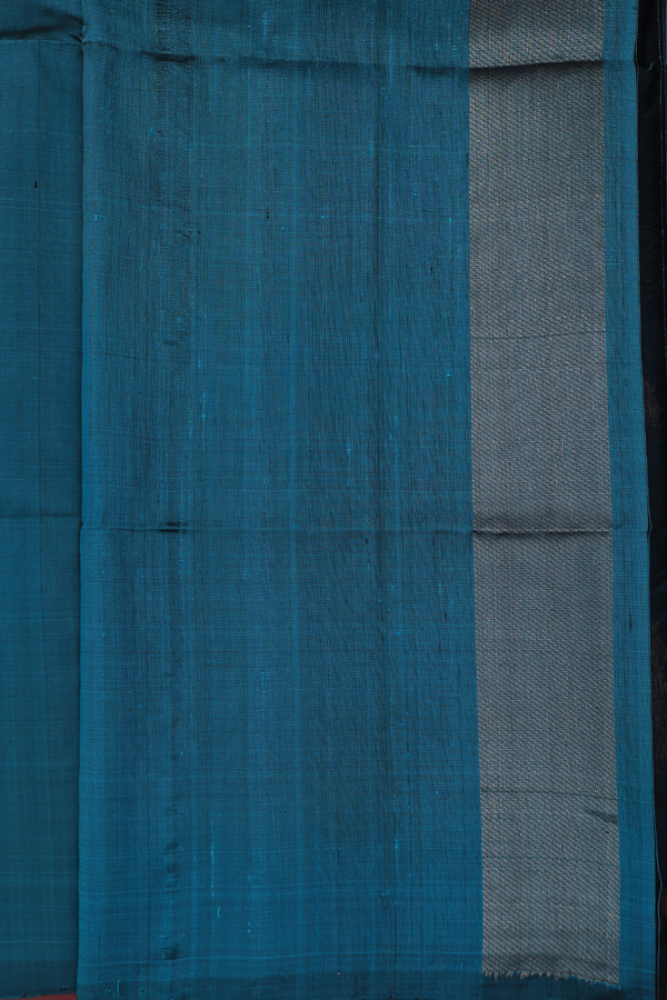 Soft Silk Saree In Teal Blue With Tree Buttas