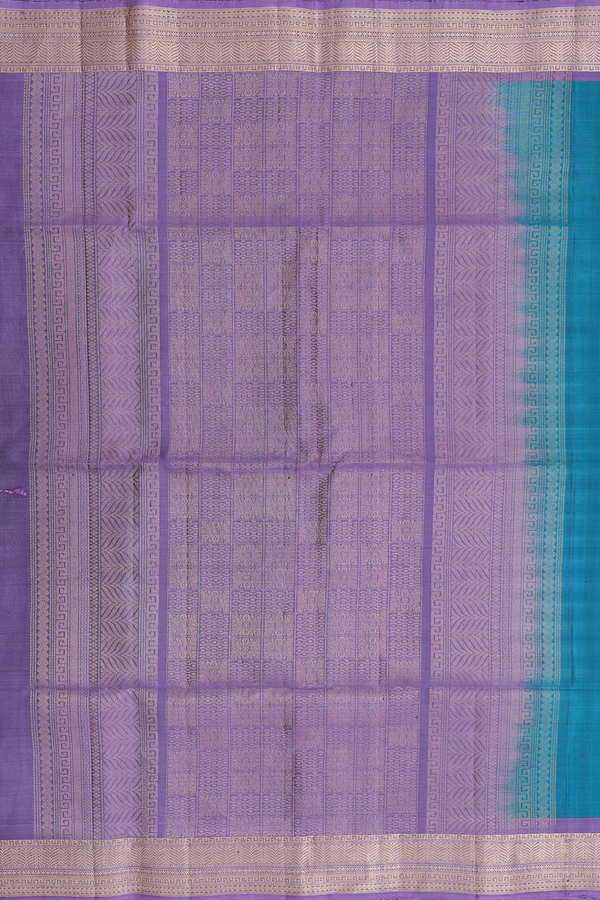 Soft Silk Saree In Teal Blue With Zari Motifs