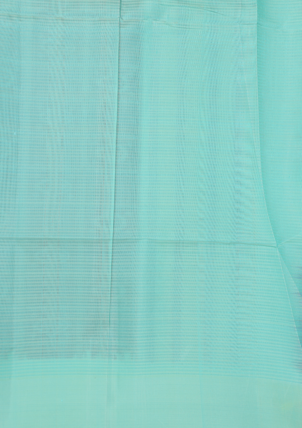 Soft Silk Saree In Tiffany Blue With Stripes Design
