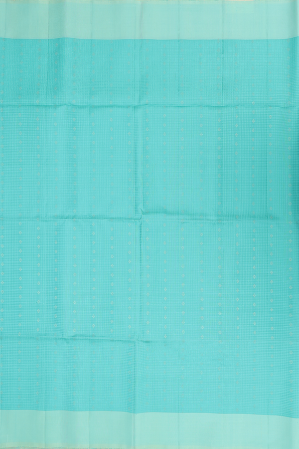 Soft Silk Saree In Tiffany Blue With Stripes Design