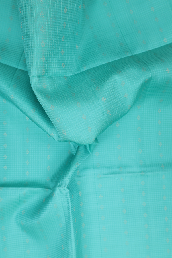 Soft Silk Saree In Tiffany Blue With Stripes Design