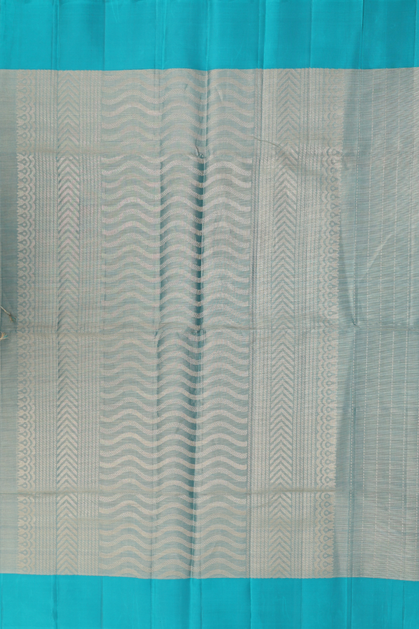 Soft Silk Saree In Tissue Green With Stripes Design