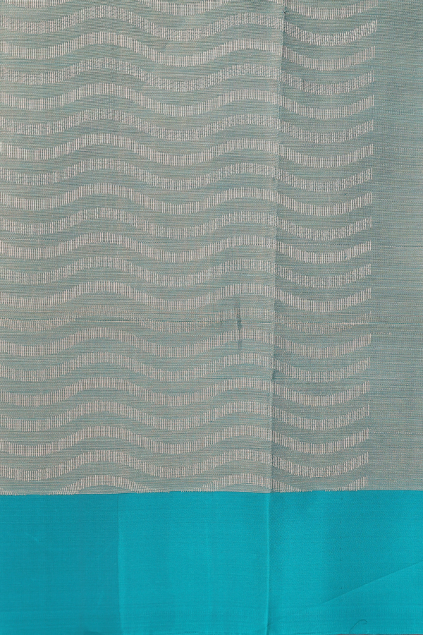 Soft Silk Saree In Tissue Green With Stripes Design
