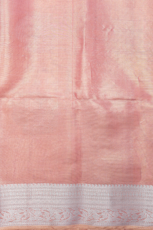 Soft Silk Saree In Tissue Orange With Zari Motifs